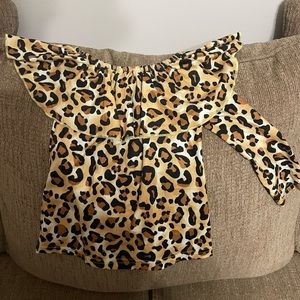 Cheetah print one sleeve shirt